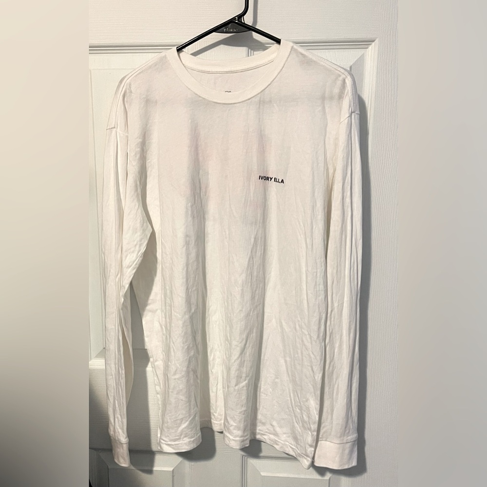 IVORY ELLA White Unisex Long Sleeve T-Shirt Size S
